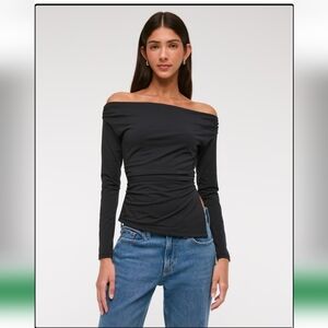 Draped off-the-shoulder top